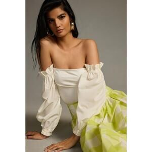 NWT Anthropologie White Off-The-Shoulder Top- Large